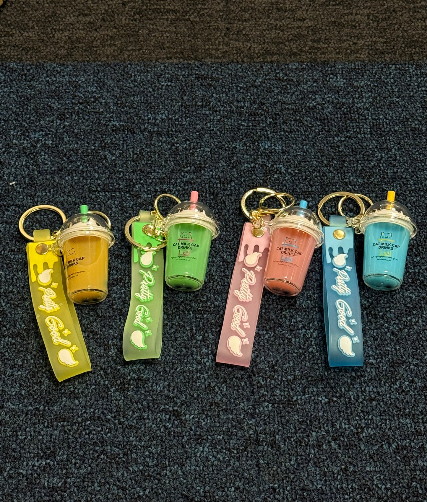 Bubble Tea Water Motion Keychains – Cute Boba Keyring