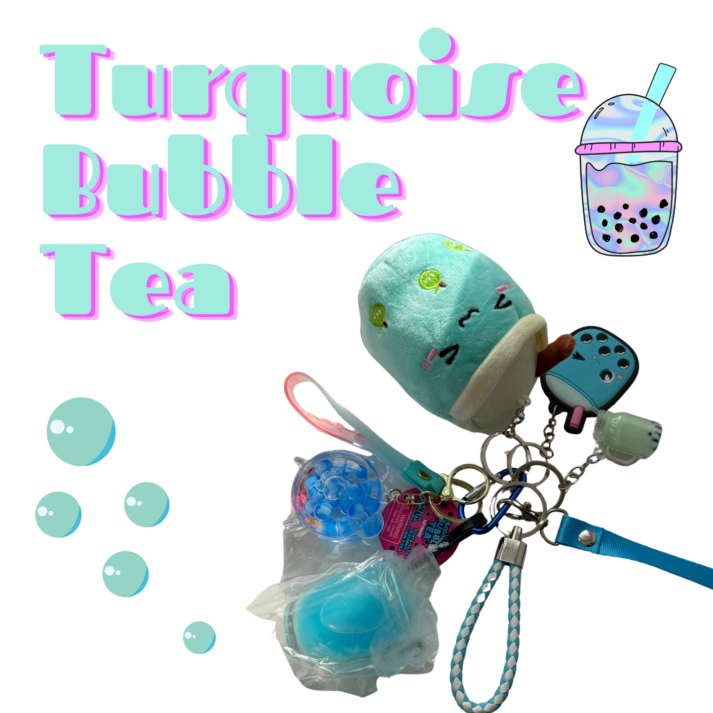 Bubble Tea Fidget Lanyard Bundle β 6-Piece Boba-Inspired Sensory Set