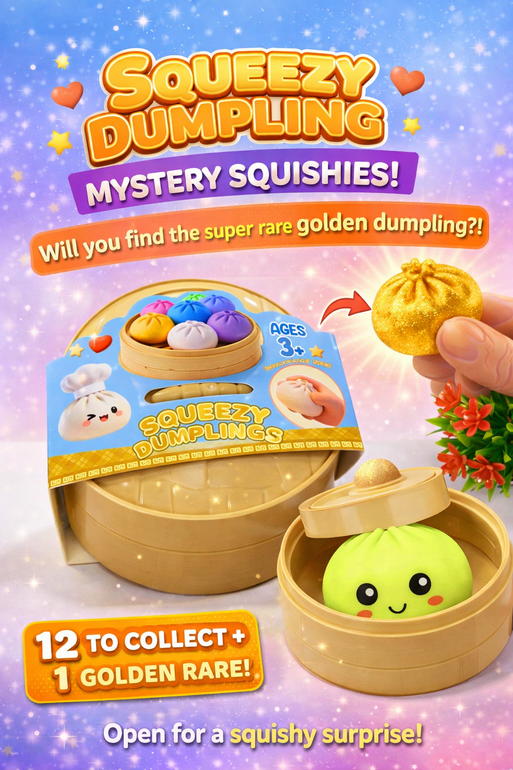 Squishy Dumpling Mystery Toy – Cute Surprise Fidget (3+)