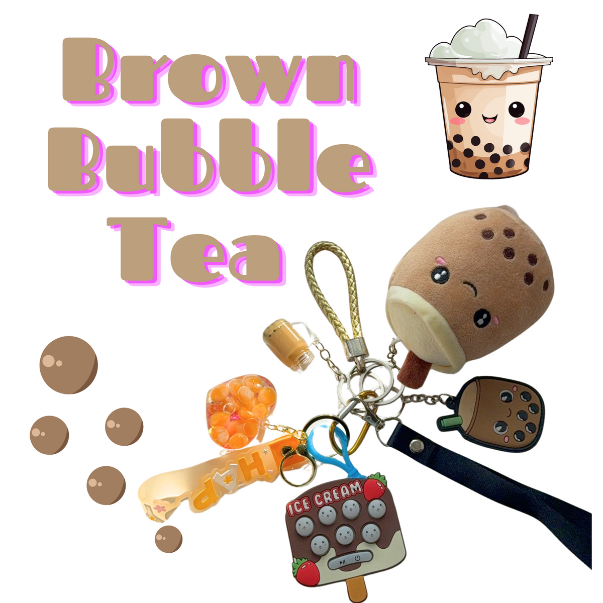 Fidget Tea Bubble Tea Fidget Lanyard Bundle – 6-Piece Boba-Inspired Sensory Set ...