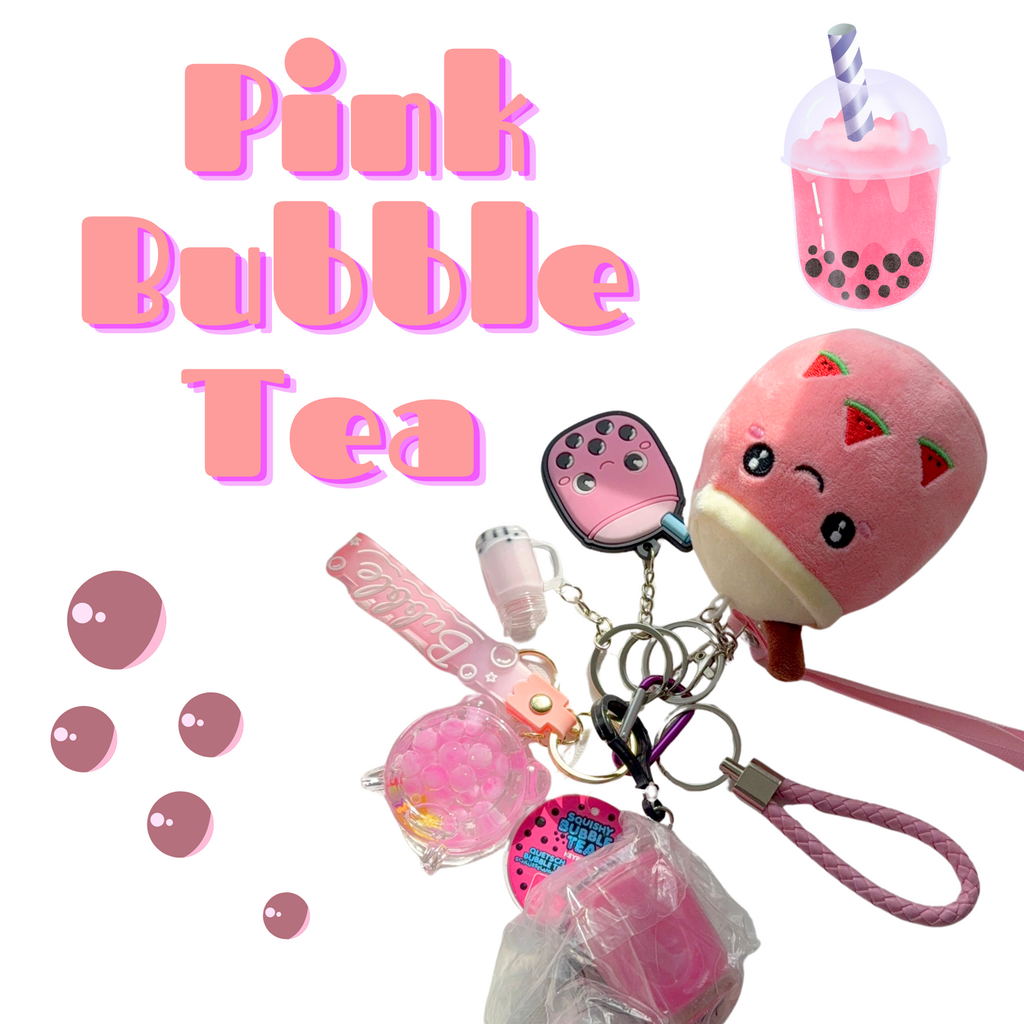 Bubble Tea Fidget Lanyard Bundle – 6-Piece Boba-Inspired Sensory Set