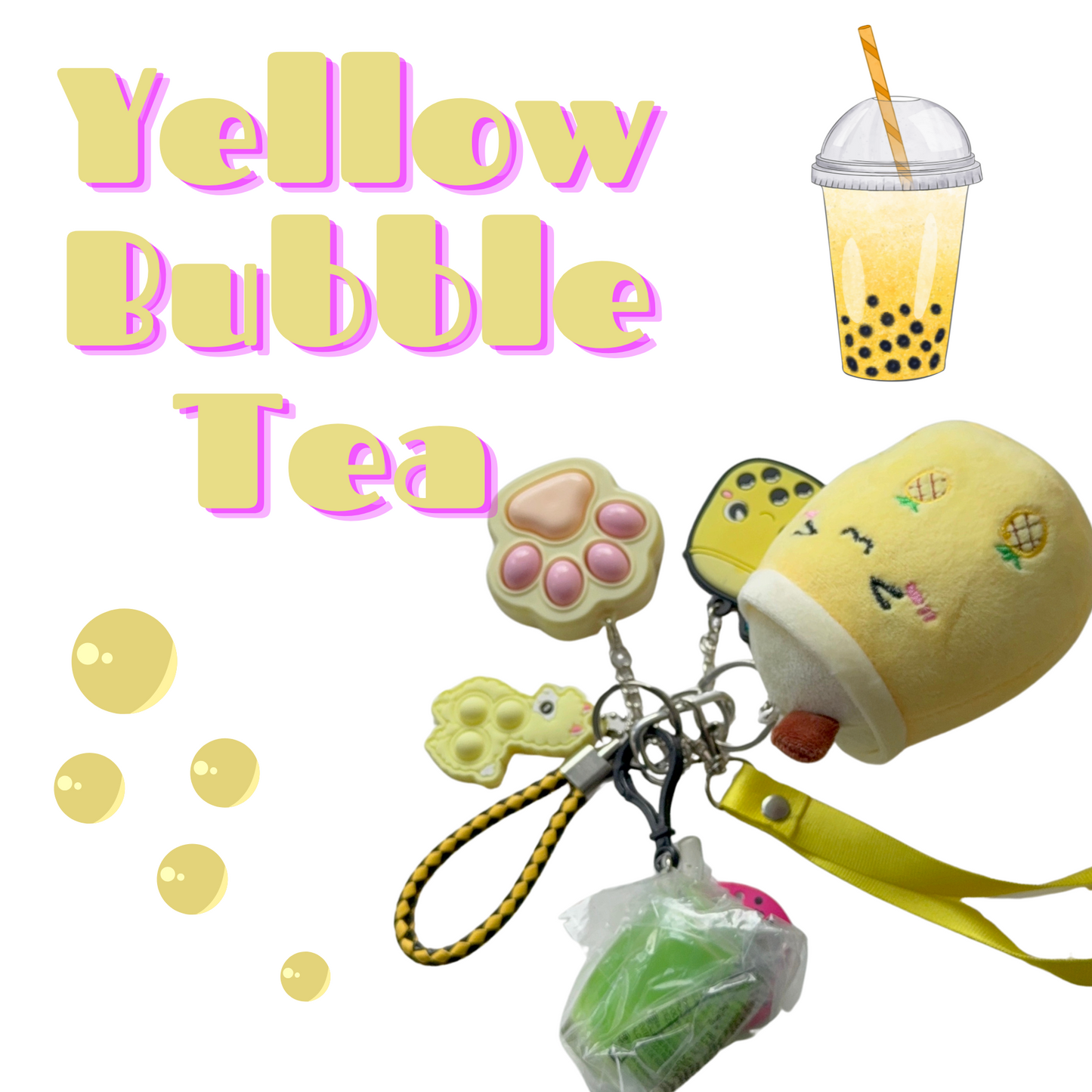 Bubble Tea Fidget Lanyard Bundle – 6-Piece Boba-Inspired Sensory Set